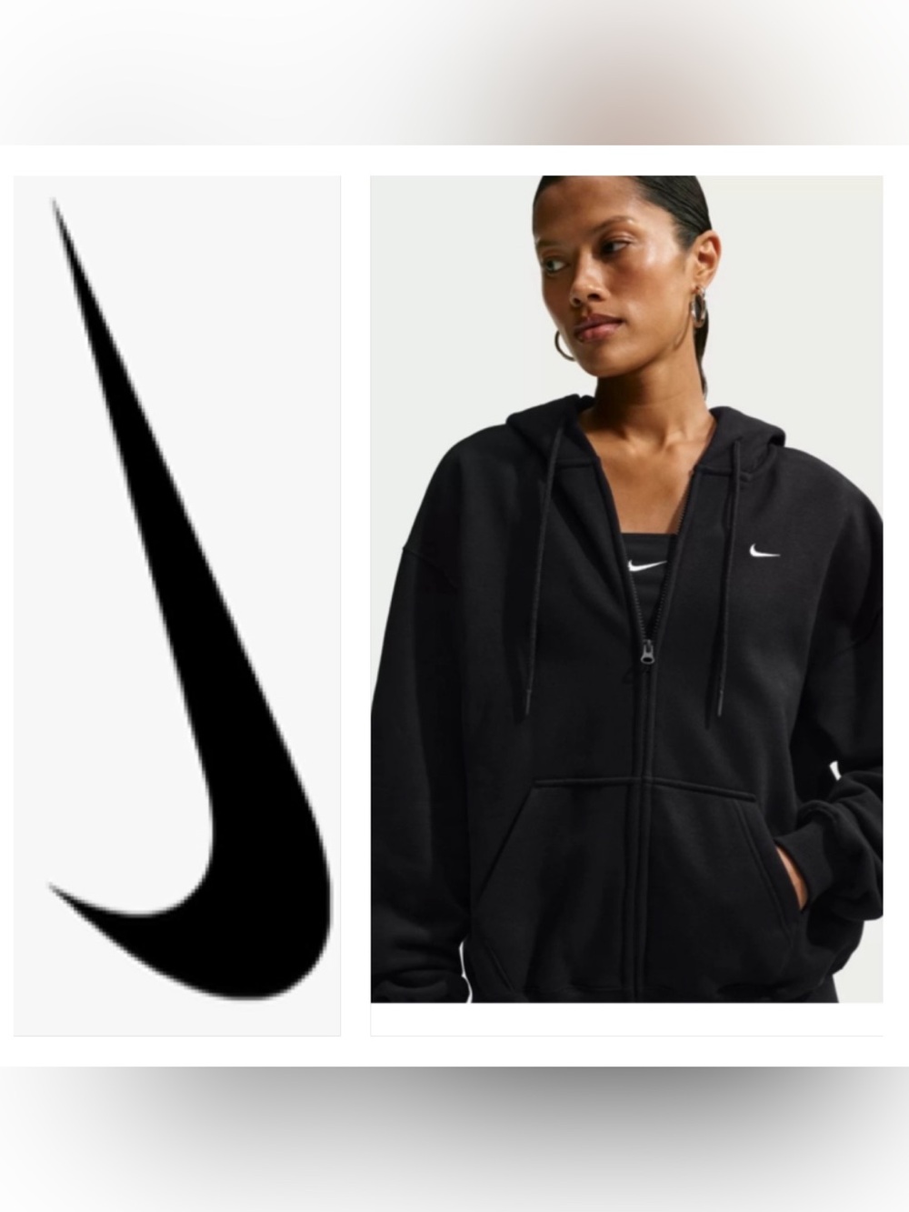 Nike Black Full-Zip oversized Hoodie Jacket